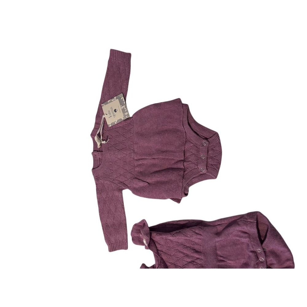 Kate Quinn Unisex Pink Long Sleeve Knit Skirt Bubble 0-3 Months